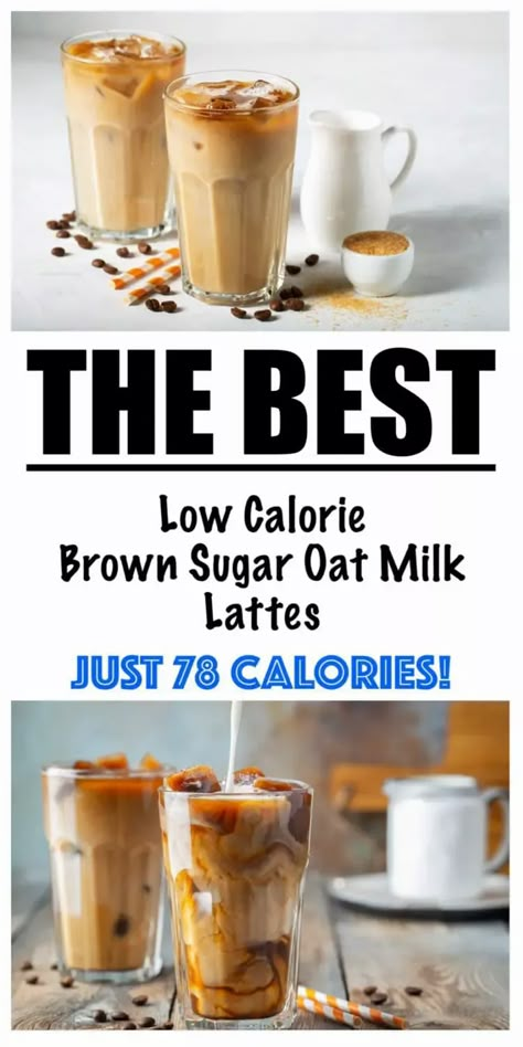 Shaken Coffee, Oat Milk Latte Recipe, Healthy Latte Recipe, Oat Milk Coffee, Brown Sugar Latte, Low Calorie Starbucks, Instant Coffee Recipes, Creamy Oat Milk, High Protein Smoothie Recipes