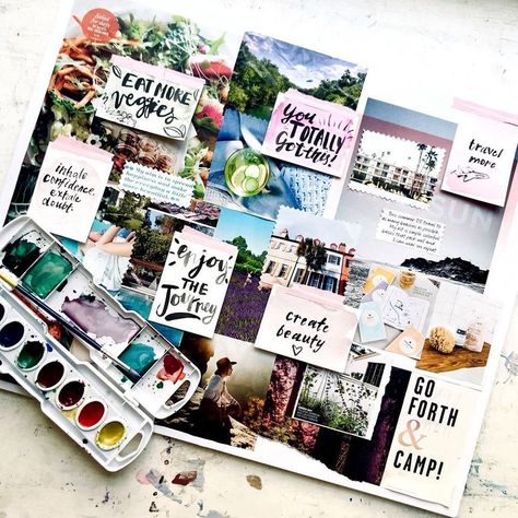 6 Vision Board Ideas For Crafting Your Dream Life Dream Board Ideas, Creative Vision Boards, Vision Board Diy, Vision Boarding, Collage Des Photos, Vision Board Collage, Creating A Vision, Vision Board Party, Vision Board Examples