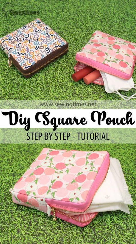 Period Bag Sewing Pattern, Pad Holder Period, Sanitary Bag Diy, Sewing A Pouch Zipper Bags, Makeup Bags To Sew, Purse Diy Easy, Period Pouch Diy, Pad Bag Pattern, Pad Bag Diy