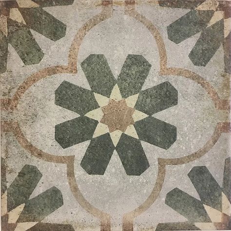 Medici Mosaics Siena Antico Castile 9" x 9" Porcelain Wall & Floor Tile | Wayfair Tiles Inspiration, Interiors 2023, Spanish Modern, Patterned Wall, Pattern Tiles, Mosaic Floor, Merola Tile, Spanish Tile, Porcelain Floor