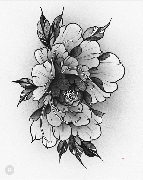 Japanese Peony Tattoo, Peony Flower Tattoos, Arte Jazz, Peony Drawing, Backpiece Tattoo, Japanese Flower Tattoo, Flower Tattoo Drawings, Asian Flowers, Tattoo Line