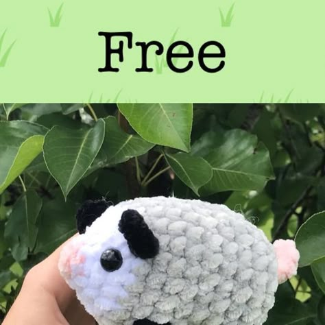 Free Crochet Patterns Opossum, Crochet Patterns Possum, Mini Possum Crochet, Free Crochet Patterns Possum, Crochet Plush Beginner, Beginner Arugami Crochet, Opossum Amigurumi Free Pattern, Free Crochet Opossum Pattern, Crochet Amigurumi Possum Free Pattern