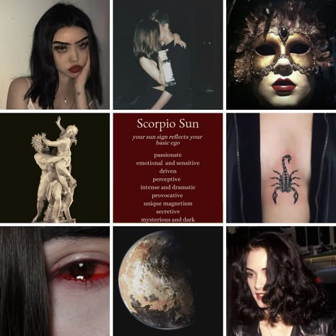 Zodiac Scorpio Aesthetic, Scorpio Mood Board Aesthetic, Scorpiocore Aesthetic, Scorpio Mood Board, Scorpio Aesthetic Moodboard, Scorpio Sun Aesthetic, Scorpio Woman Aesthetic, Scorpio Vibes Aesthetic, Scorpio + Core + Aesthetic