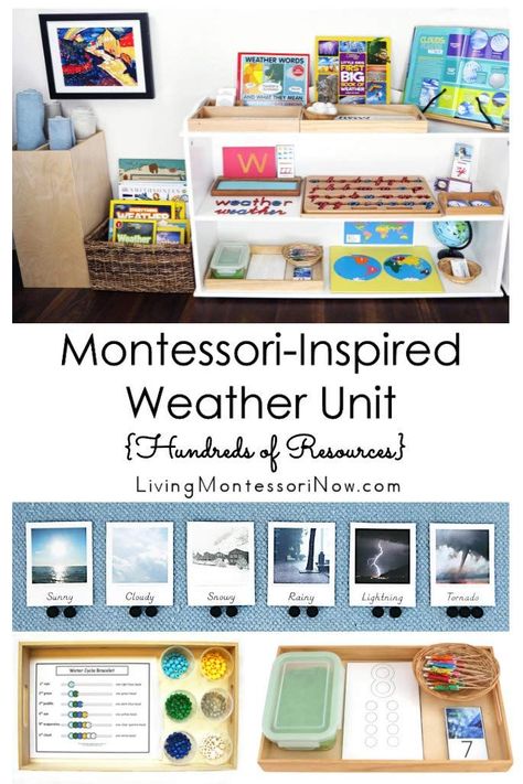 Weather Science Center Preschool, Montessori Themed Activities, Montessori Science Activities Preschool, Weather Themed Math Activities, Weather Provocations Preschool, Kindergarten Weather Activities, Weather Montessori, Weather Unit Preschool, Weather Unit Kindergarten