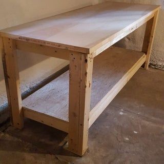 How to Build a Sturdy Workbench Inexpensively: 5 Steps (with Pictures) Simple Workbench Plans, Officine In Garage, Garage Workbench Plans, Workbench Ideas, Workbench Designs, Building A Workbench, Garage Workbench, Workbench Plans Diy, Woodworking Bench Plans