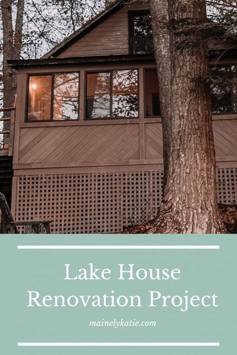 It has always been my dream to own a house on a lake, but I didn't think I would get it this soon! We found the perfect location, but the place needed a lot of work. Check out this post to see how we were able to renovate our dream lake house. Hopefully we can inspire you to renovate a property of your own! Small Lake House Remodel, Lake Cottage Renovation, Small Lake House Renovation, Tiny Lake House Interior, Vintage Lake Cottage, New England Lake House, Lakehouse Remodel, Small Lake Cottage, Maine Lake House