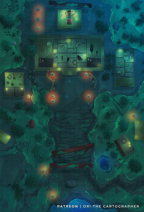 Abandoned Shrine, Abandoned Interior, Asian Maps, Mega Dungeon, Pen And Paper Games, Village Map, Japan Temple, Dragons 5e, Japanese Village