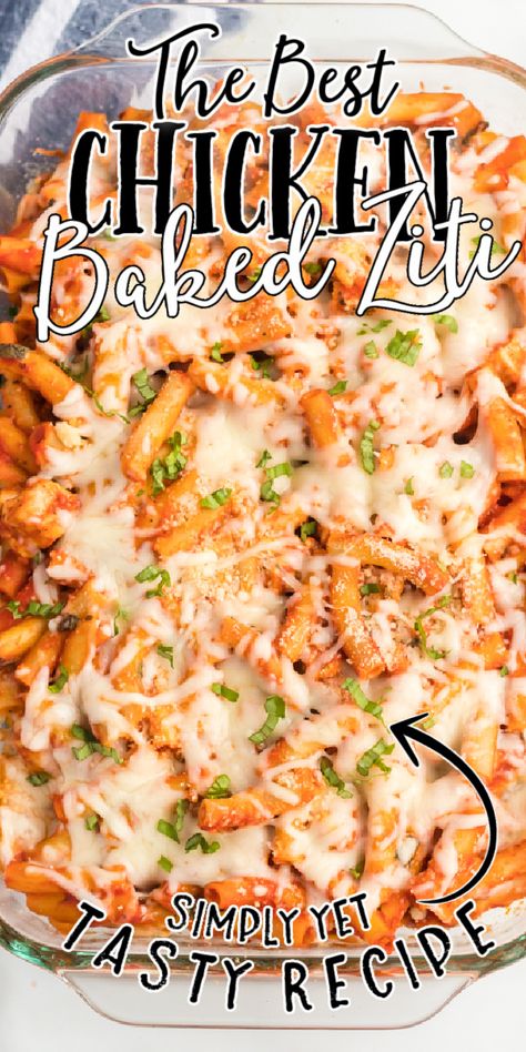 Baked Ziti With Chicken Easy, Pasta Casserole With Chicken, Pulled Chicken Pasta Recipes, Baked Chicken Pasta Recipes Healthy, Baked Ziti With Ground Chicken, Chicken Ziti Bake, Baked Chicken Ziti Recipes, Baked Pasta Dishes Chicken, Baked Chicken Pasta Recipes Easy