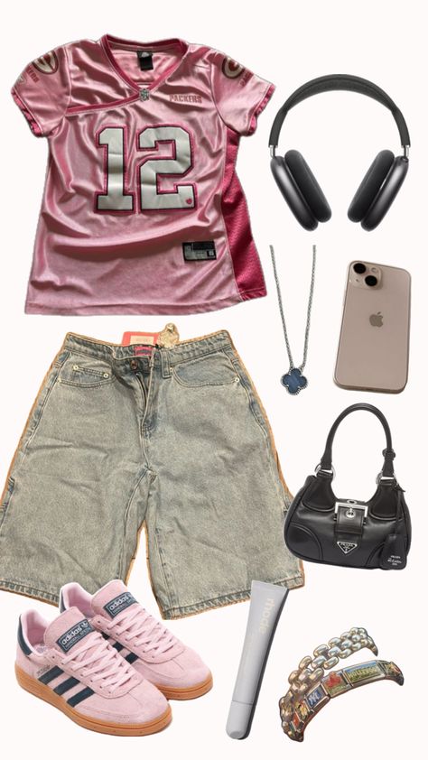 outfit inspo💗 #sambas #jorts #ootd #fashion #y2k #baggy #ahs Baggy Outfit Ideas, Street Style Outfits Casual, Pink Streetwear, Streetwear Outfit Ideas, Pink Jersey, Streetwear Fits, Shoes Outfit Fashion, Fashion Y2k, Street Fashion Men Streetwear