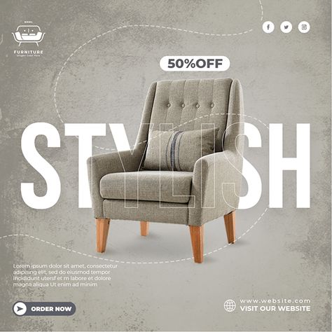 Furniture Social Media Post Design Ideas, Furniture Posts Instagram, Social Media Furniture Post, Furniture Social Media Design, Furniture Social Media Post Design, Background Furniture, Furniture Banner, Furniture Social Media, Furniture Post