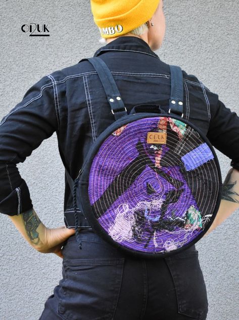 Fabric waste, Fabric scraps, Purple backpack, Colorful backpack Backpack Purple, Ladies Backpack, Purple Streetwear, Artist Bag, Unique Backpacks, Upcycled Bag, Purple Backpack, Denim Shoulder Bags, Colorful Backpacks