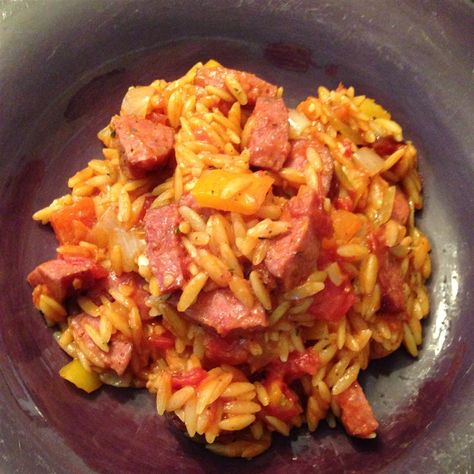 Jambalaya In a Jiffy Quinoa Jambalaya Recipe, Quinoa Jambalaya, Zatarains Jambalaya, Jiffy Recipes, Slow Cooker Jambalaya, How To Cook Orzo, Chile Peppers, Kielbasa Sausage, African Cooking