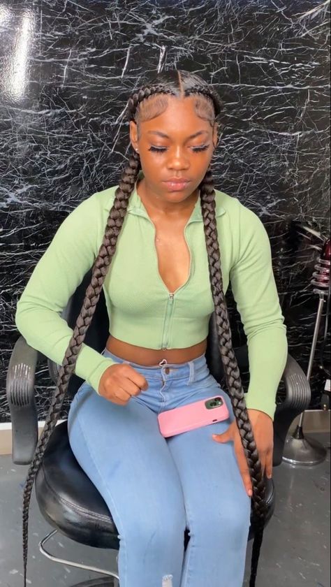 Pretty Braided Hairstyles Quick, 2 Long Cornrows, 2 Feed In Braids With Weave Side Part, Cute Quick Braids Black Women, 2 Braids With Color Weave, 2 Long Cornrows Braids, 2 Indian Braids With Weave, 2 Braids To The Back With Weave, 2 Braid Cornrow Hairstyles