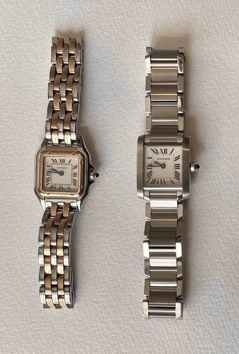 Cartier Ladies Watch, Ladies Watches Classy, Classic Watches Women, Square Watches, Pretty Watches, Vintage Watches Women, Cartier Panthere, Watches For Women, Dope Jewelry