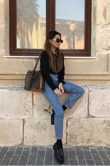 Outfit With Loafers Women, Loafer Outfits Women, Loafers With Jeans, Chicago Ideas, Black Loafers Outfit, Loafers For Women Outfit, Loafers Outfits, Loafer Outfits, Oxfords Outfit