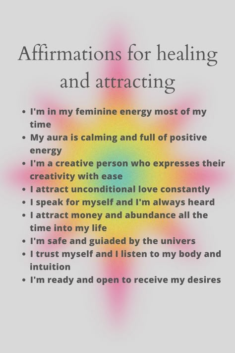 Affirmations For Healing, Attracting Money, Attracting Abundance, Healing Journaling, Chakra Affirmations, Healing Affirmations, Energy Healing Spirituality, Writing Therapy, Abundance Affirmations