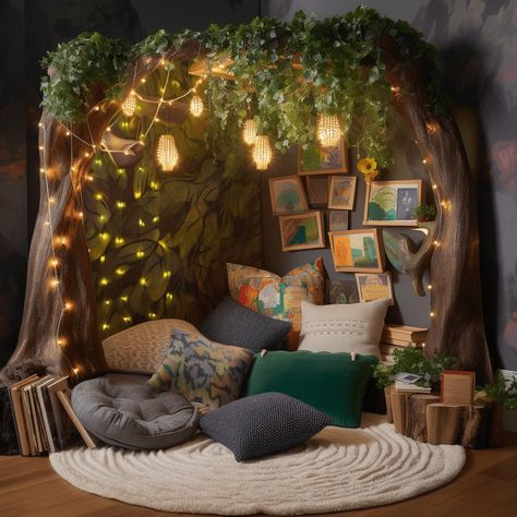 Fairytale Home Decor, Sensory Bedroom, Savannah House, Korean Bedroom, Family Library, Cottagecore Bag, Forest Room, Reading Nook Kids, Calm Classroom