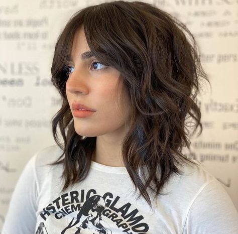 Shag Bob No Bangs, Medium Hair W Bangs, Shoulder Length Shag No Bangs, Shag Long Bob, Medium Shag Straight Hair, Shaggy Long Hair Curtain Bangs, Shag Without Bangs Hairstyles, Short Shag Hairstyles With Bangs, Shag Long Bangs