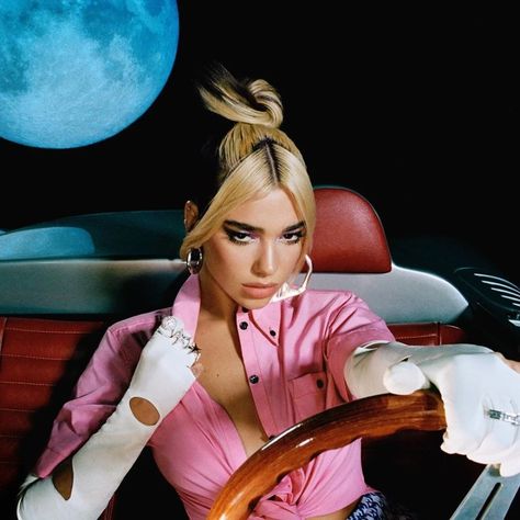 Dua Lipa’s New Album Artwork Is a Retro-Modern Mash Up | Vogue Future Nostalgia, Dua Lipa, A Woman, Moon, Pink