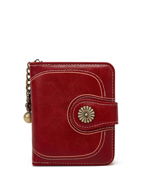 Tri-fold Small Wallet Vintage Litchi Embossed Zipper PU Portable Money Cash White-collar Workers For Female College Work Business Commute Office For Anniversary For Lover For Birthday Gift On Valentine Day Christmas gift Thanksgiving gift BLACK FRIDAY Christmas PresentI discovered amazing products on SHEIN.com, come check them out! Red Wallet, Cute Wallets, Best Wallet, Leather Coin Purse, Coin Wallet, Pretty Bags, Mini Wallet, Trifold Wallet, Small Wallet