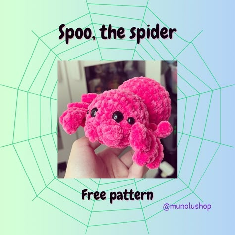 Halloween is almost here, and here is my no-sew spider pattern. I hope you enjoy making it. I also updated the pattern on my Ribblr and it… | Instagram Small Crochet Spider Pattern, Crochet Red Yarn Projects, Easy Crochet Spider, No Sew Spider Crochet, Cute Crochet Spider, One Color Crochet Patterns Free, Crocheting Patterns For Beginners, Cute Spider Crochet Pattern Free, Cute Easy Free Crochet Patterns