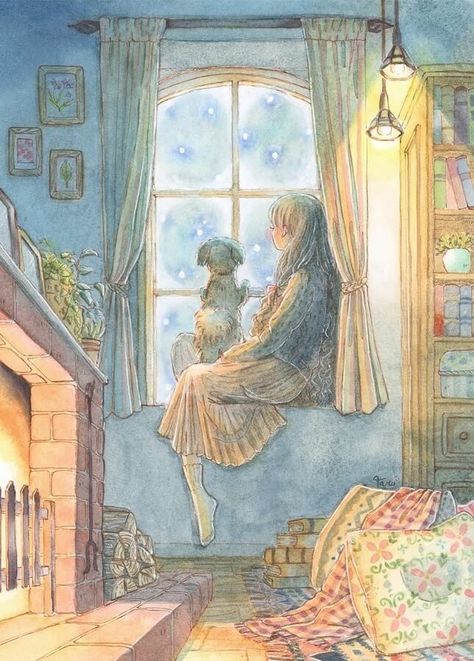 Fantasy Watercolor, Storybook Art, Fantasy Drawings, Drawing And Painting, Dark Art Illustrations, Fairytale Art, Wow Art, Winter Art, Dreamy Art