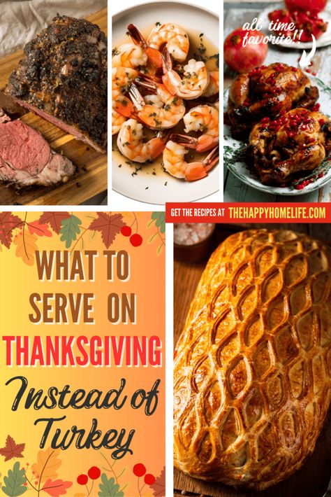 Discover delicious alternatives to turkey for your Thanksgiving feast. Explore these main course ideas that will delight your guests and elevate your holiday meal. Thanksgiving Dinner Nontraditional, Thanksgiving Entree Ideas, Thanksgiving Meat Alternatives, Thanksgiving Entrees Not Turkey, Thanksgiving Not Turkey, Alternative To Turkey For Thanksgiving, Alternate Thanksgiving Meals, Thanksgiving Dinner Ideas Besides Turkey, Thanksgiving Meal Ideas No Turkey