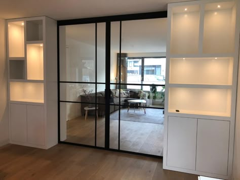 Deur Ensuite, Glass Barn Doors, House Extension Design, Living Room Decor Modern, Steel Doors, Home Reno, Door Design, Decor Interior Design, Sliding Doors