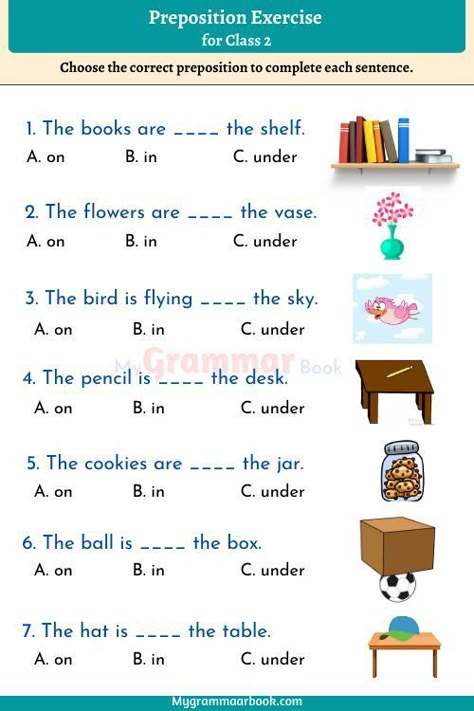 Here are the printable preposition exercise worksheets for class 2 with answers. you can also download the preposition worksheet for class 2 in PDF on your device to print. Preposition Worksheets Kindergarten, Preposition Worksheet, Preposition Activities, Worksheet For Class 2, Preposition Worksheets, Reading Comprehension For Kids, English Grammar Exercises, English Grammar For Kids, English Worksheets For Kindergarten