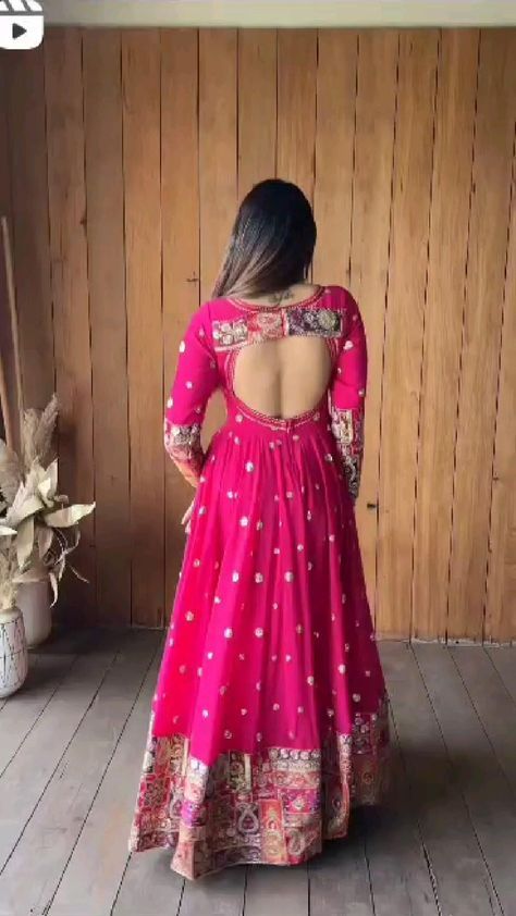 New Dress For Women Diwali, Anarkali Dress From Saree Party Wear, Traditional Long Dress Indian, Silk Suits Designs From Saree, Long Dress With Saree, Long Frock Ideas With Old Sarees, Saree Gown Design Ideas, Traditional Chudidar Dress, Silk Saree Dress Gowns Ideas