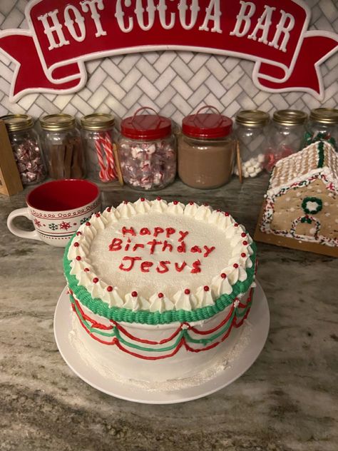 Christmas cake | cake ideas | Christmas aesthetic | Christmas | christian Christmas | Jesus | Jesus’ birthday cake | Christmas Birthday Aesthetic, Mexican Christmas Aesthetic, Christmas Christian Aesthetic, Catholic Christmas Aesthetic, Christian Christmas Cake Ideas, Christmas Aesthetic Christian, Aesthetic Christmas Cake, Christian Birthday Cake, Jesus Christmas Aesthetic