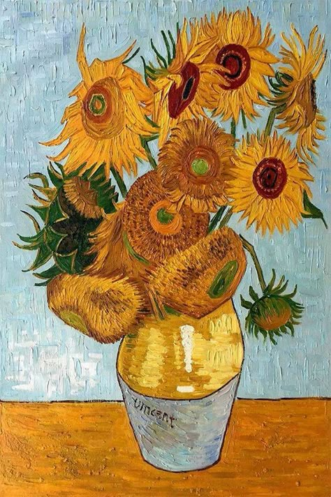 Vincent van Gogh’s Sunflowers Van Gogh Flower Paintings, فنسنت فان جوخ, متحف فني, Famous Art Paintings, Van Gogh Wallpaper, Istoria Artei, Vincent Van Gogh Art, Guided Art, Van Gogh Sunflowers