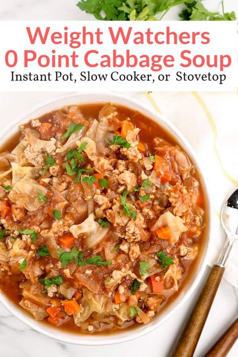 Ground Turkey And Cauliflower Rice, Zero Point Cabbage Soup, Turkey And Cauliflower Rice, Ground Turkey And Cauliflower, Healthy Cabbage Soup, Cabbage Soup Crockpot, Lunch Soup, Ground Turkey Soup, Whole30 Meals