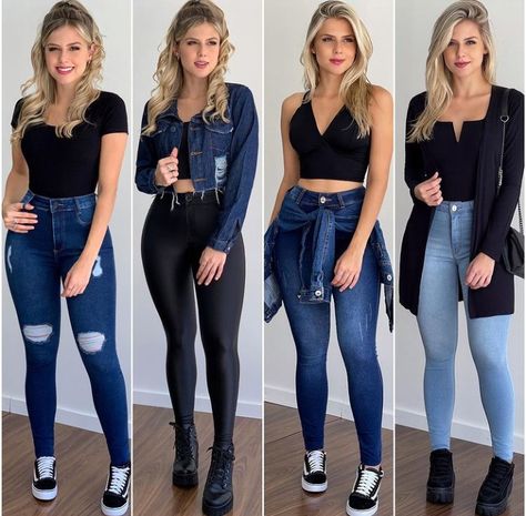 Jeans Outfit For Party, Black Slim Jeans Outfit, Slim Girls Outfit Style, Outfits Con Botas Y Jeans, Outfits Con Jeans Y Tenis, Ideas De Outfits Juveniles, Outfit Con Jeans, Bad Girl Clothes, Outdoor Party Outfits