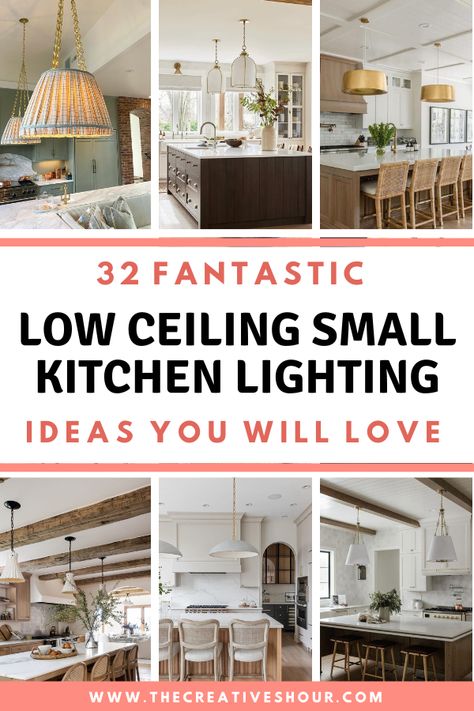 32 Beautiful Low Ceiling Small Kitchen Lighting Ideas Kitchen Design Low Ceiling, Kitchen Track Lighting Ideas Farmhouse, Lighting Above Small Kitchen Island, Pot Lights In Kitchen Layout, Log Cabin Kitchen Lighting, Kitchen Breakfast Bar Lights, Small Dining Room Pendant Light, Narrow Kitchen Lighting, Lighting Above Kitchen Island Low Ceiling