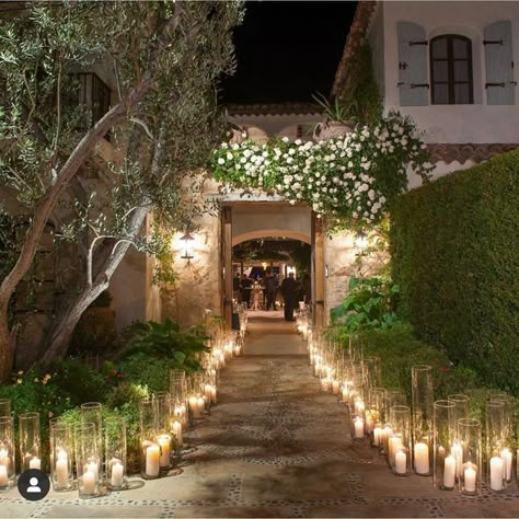 Poolside Wedding Reception, Wedding Entrance Table, Candle Light Wedding, Spanish Style Wedding, Wedding Reception Entrance, Candle Lit Wedding, Mindy Weiss, Reception Entrance, Indoor Wedding Receptions