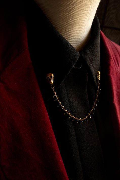 Collar Chain Suit, Suit Chain Brooch, D20 Boutonniere, Gold Suit Accessories, Collar Pins Chain, Collar Pins For Men, Collar Pins Women, Suit Chain, Gold Goth