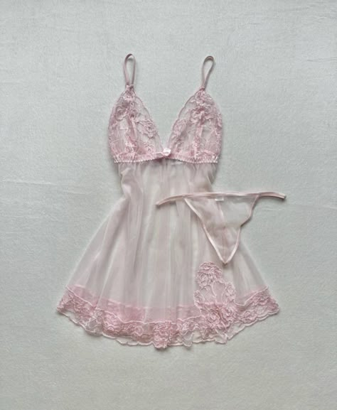 Coquette Lingerie, Sleepwear Fashion, Cute Pjs, Cute Pajama Sets, Cute Sleepwear, Night Gowns, Pink Sheer, Cute Lingerie, Cute Pajamas