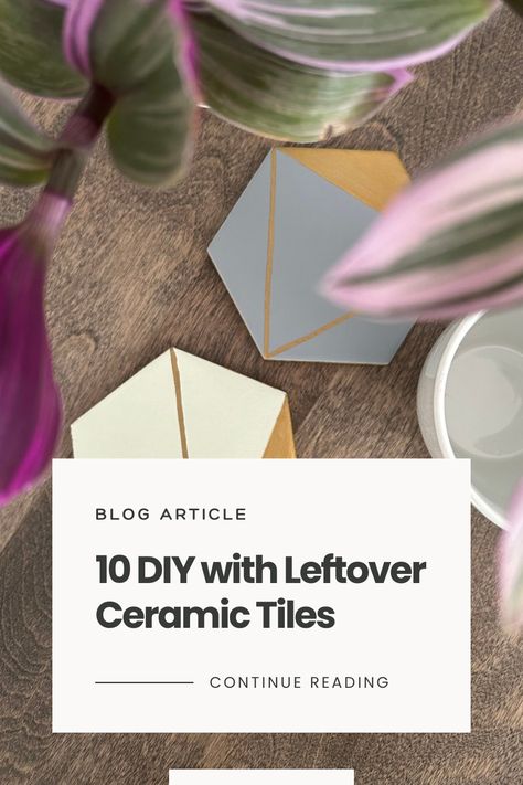 When you’re finally done with your renovations and construction sites, you can often find yourself with some leftover tiles. If you’re reading this, you are probably asking yourself what to do with it. Craft Tiles Ideas, Craft Ideas For Leftover Tiles, Leftover Hexagon Tile Projects, What To Do With Extra Tiles, Leftover Backsplash Tile Ideas, What To Do With Leftover Ceramic Tiles, Mosaic Tile Crafts Ideas, Diy Tile Projects Crafts, Sample Tile Crafts Diy