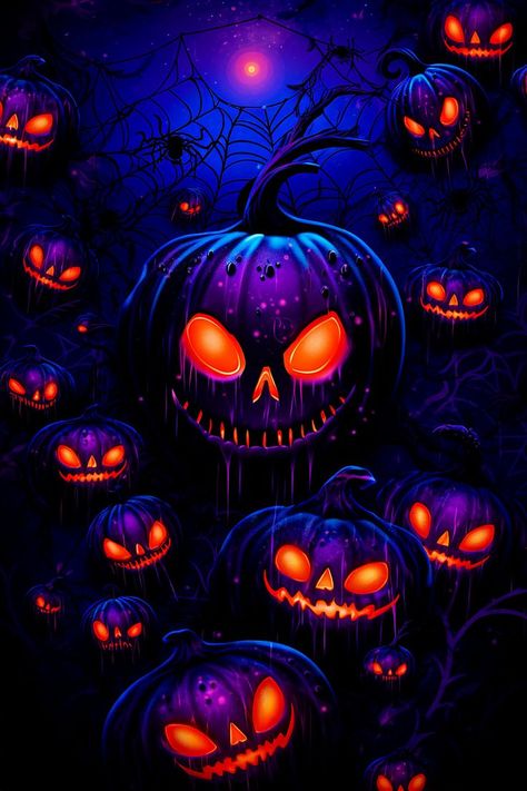 Spooky Halloween Pictures, Helloween Wallpaper, Happy Halloween Pictures, Image Halloween, Halloween Wallpaper Backgrounds, Halloween Wallpaper Cute, Creepy Horror, Halloween Artwork, Pumpkin Halloween Decorations