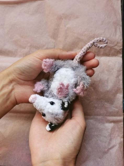 Opossum plush, car mirror hanging, with heart, baby possum Crochet toys free patterns #crochettoysfreepatterns #crochet #crochettoy #crochettoys 2.522 Opposum Crochet, Crochet Ideas For Boyfriend, Possum Plush, Crochet Gifts For Boyfriend, Opossum Plush, Baby Possum, Car Mirror Hanging, Crochet Toys Free Patterns