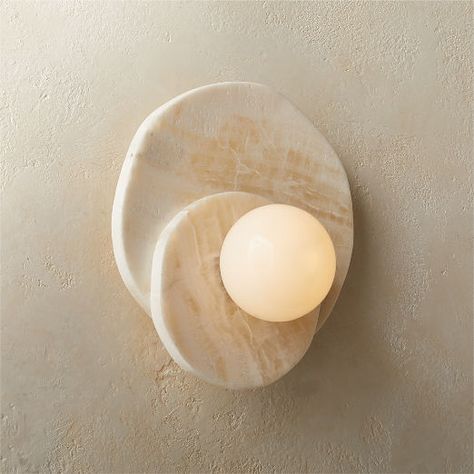 Modern Wall Sconces, Indoor/Outdoor Wall Lights and Plug-In Sconces | CB2 Onyx Wall, White Onyx, Bathroom Sconces, Jw Marriott, Modern Wall Sconces, White Concrete, Style Deco, Natural Cream, Marble Wall