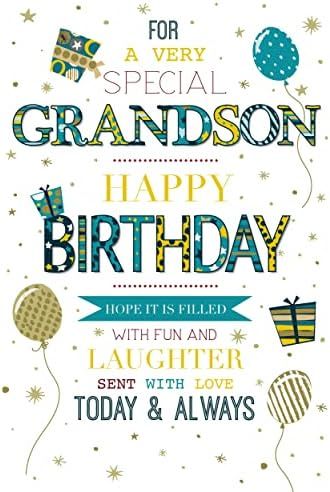 Special Grandson Birthday Card - Gold Foil Star Birthday Card for Grandson from Grandparents - Adult, Teenager or Child - Male Birthday Cards for Him - Contemporary Star Design | Blank Inside Envelope : Amazon.co.uk: Stationery & Office Supplies Happy Birthday To My Grandson, Birthday For Grandson, Grandson Birthday Wishes, Special Happy Birthday Wishes, Birthday Grandson, Grandson Quotes, Happy Birthday Grandson, Grandson Birthday Cards, Happy 26th Birthday