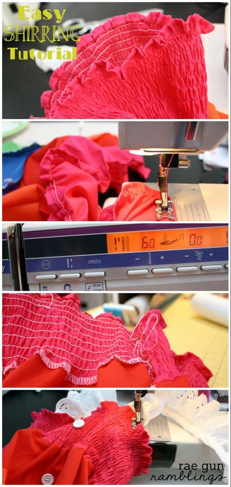 How to sew with elastic thread (shirring). Perfect for quick Summer dresses - Rae Gun Ramblings Sewing With Elastic, 1000 Lifehacks, Sewing Elastic, Elastic Thread, Sewing Lessons, Sewing Projects For Beginners, Sewing Skills, Easy Sewing Projects, Diy Sewing Projects