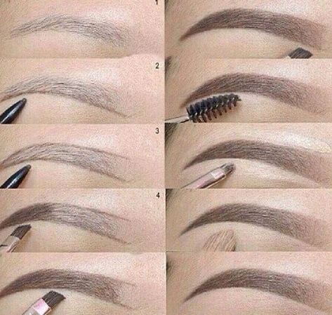 2016 Brows Tutorial, Ombre Eyebrows, Perfect Eyebrow Shape, Membentuk Alis, Bentuk Alis, Eyebrow Makeup Tutorial, Mekap Mata, Makeup Drawing, Eyebrow Makeup Tips