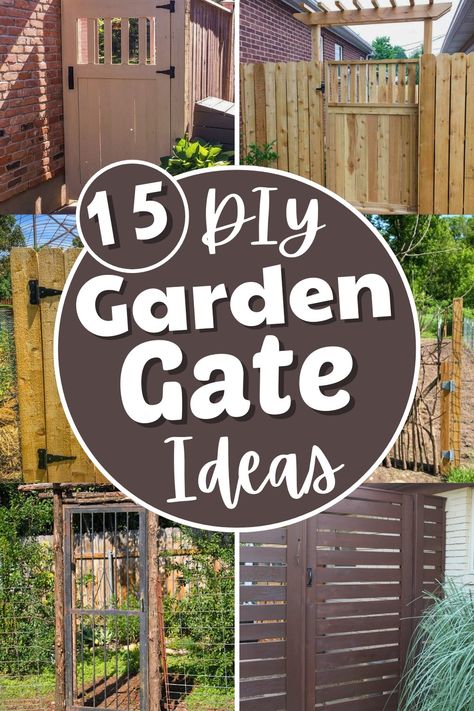 15 DIY Garden Gate Ideas For Privacy And Shelter - Clairea Belle Makes Gates For Fences, Diy Outdoor Gate Ideas, Diy Garden Gate, Wooden Gate Door, Small Garden Gates, Painted Gates, Farm Fence Gate, Wooden Side Gates, Garden Gate Decor