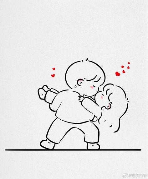 Cute Couple Cartoon Art, Doodles For Him, Cute Love Doodles Couples, Cute Love Doodles, Doodles Cartoon, Doodles Easy, Cute Drawings Of Love, 동화 삽화, Easy Love Drawings