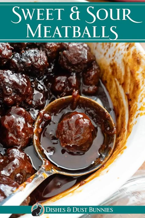 This is an easy recipe for sweet and sour meatballs that will make your taste buds happy. You'll love the sweet and sour flavor of these meatballs. Plus, they're perfect for a party or any get-together. Serve them up with some rice on the side and you're good to go! Sweat And Sour Meatballs, Sweetish Meatballs Recipe, Sweet N Sour Meatballs, Sweet And Sour Beef, Sweet Meatballs, Sweet N Sour Sauce Recipe, Frozen Meatball Recipes, Sweet And Sour Recipes, Meatball Recipes Crockpot