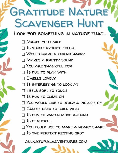 Homeschool Journaling, Nature Scavenger Hunt Printable, Nature Scavenger Hunt, Bush Baby, Gardening Club, Gratitude Activities, Nature Therapy, Nature School, Scavenger Hunt For Kids