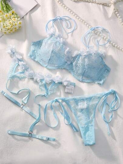 Blue Lingerie Aesthetic, Light Blue Lingerie, Pastel Lingerie, Light Blue Bra, Lingerie Aesthetic, Bra Art, Blue Stockings, Blue Lingerie, Lace Underwire